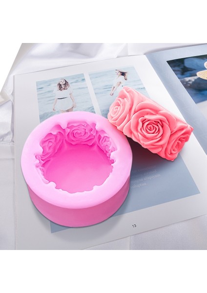 Bir Stil 3D Yuvarlak Gül Çiçek Şekli Silikon Sabun Kalıbı Dıy El Yapımı Sabun Kalıpları Sabun Yapımı Fondan Kek Mum Kalıpları Zanaat Dekorasyon (Yurt Dışından)