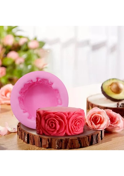 Bir Stil 3D Yuvarlak Gül Çiçek Şekli Silikon Sabun Kalıbı Dıy El Yapımı Sabun Kalıpları Sabun Yapımı Fondan Kek Mum Kalıpları Zanaat Dekorasyon (Yurt Dışından)