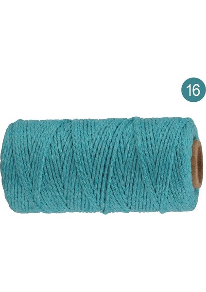 No.16 Tarzı 100% Pamuk Ip Renkli Sicim Makrome Kordon Dize Iplik Parti Düğün Dekorasyon Aksesuarı Için Dıy Kordon 2mm * 100M (Yurt Dışından)