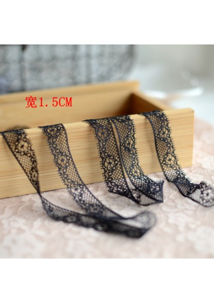 2 Siyah Genişlik 15 mm Stili 10 Metre Pürüzsüz Siyah Beyaz Dantel Kumaş Işlemeli Dantel Trim Şerit El Yapımı Dıy Konfeksiyon Ev Tekstili Dikiş Aksesuarları Dekor (Yurt Dışından)