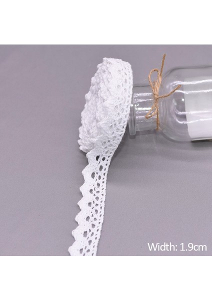 3-Genişlik 1.9cm Tarzı 5 Yard Metre Beyaz Pamuk Işlemeli Dantel Trim Şeritler Kumaş Dıy El Yapımı Zanaat Elbise Dikiş Aksesuarları Malzemeleri (Yurt Dışından)