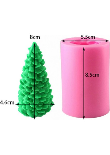 Noel Ağacı Stili 3D Balmumu Noel Ağacı Mum Silikon Kalıp Arkadaşlar Için Noel Hediyesi Tatlı Jöle Dondurma Aromaterapi Mum Kalıpları (Yurt Dışından)
