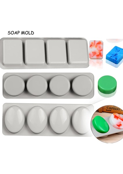 Kare Tarzı Dıy Silikon Sabun Kalıbı Oval Yuvarlak Kare El Yapımı Sabun Yapma Formları 3D Kalıp Sabun Kalıpları Eğlenceli Hediyeler Çikolata Mum Kalıpları 1 Adet (Yurt Dışından)