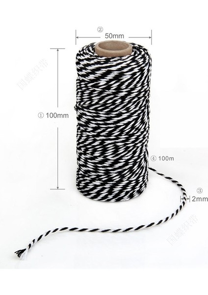 Stil 14 Stil Yüksek Li 1 Rulo 2mm Pamuklu Fırıncılar Sicim Dize Kordon Halat Rustik Ülke El Sanatları Hediye Paketleme Malzemesi 100 Metre (Yurt Dışından)