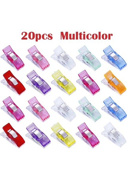20 Adet Çok Renkli Stil Mıusıe Iş Ayak Kılıfı Renkli Plastik Klipsler Kumaş Kelepçeler Patchwork Hemming Dikiş Araçları Dikiş Aksesuarı (Yurt Dışından)