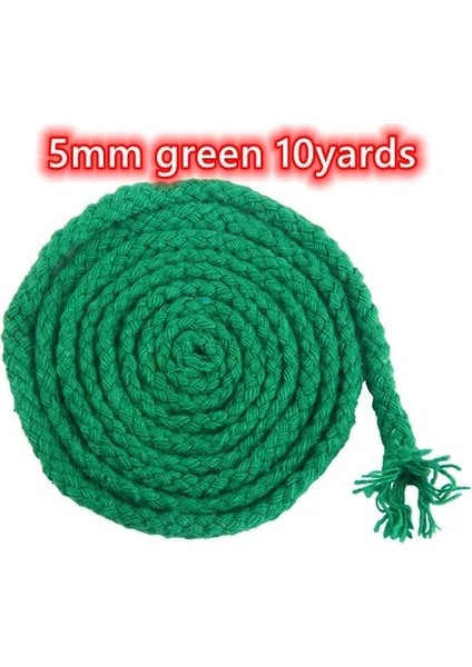 5mm Yeşil 10 Yards Tarzı 10 Yards 5mm Renkli Bükülmüş Kordon Halat 100% Pamuk Dokuma Halat Kordonlar Craft Dekoratif Dıy El Yapımı Çanta Ipli Kemer Aksesuarları (Yurt Dışından)