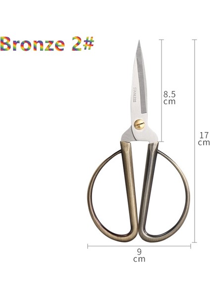 No.2 Bronz 17CM Stili Paslanmaz Çelik Altın Gümüş Dikiş Ors Kısa Kesici Dayanıklı Vintage Ev Iğne Nakış Terzi Ors Kumaş (Yurt Dışından)