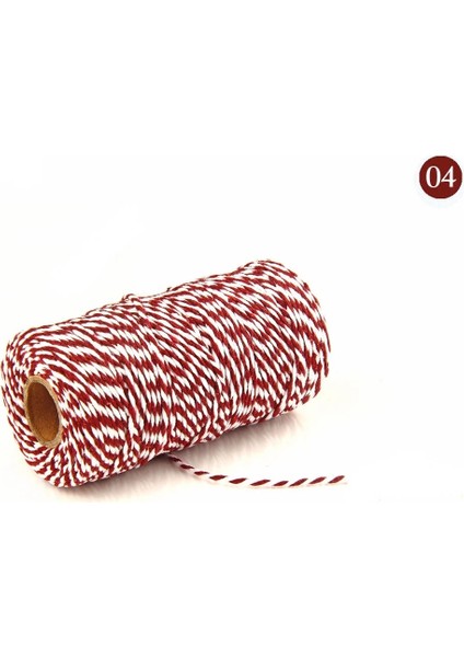 Kızıl Beyaz Tarzı 100 M * 2 mm Çift Renkli Pamuk Fırıncılar Sicim Dize Pamuk Kordonlar Halat El Yapımı Noel Hediyesi Için Ambalaj Craft Dıy Hediye Paketi (Yurt Dışından)