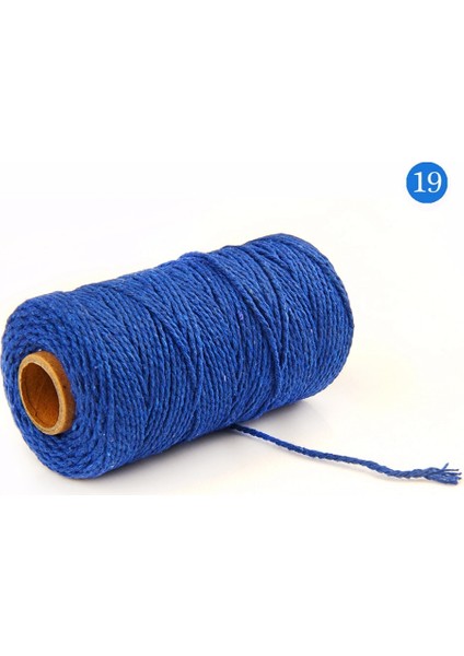 Koyu Mavi Tarzı % Pamuk Makrome Kordon Ipi Ip Ev Tekstili Bej Bükülmüş Renkli Sicim Kordon Örgülü Iplik Craft Düğün Dekorasyonu (Yurt Dışından)
