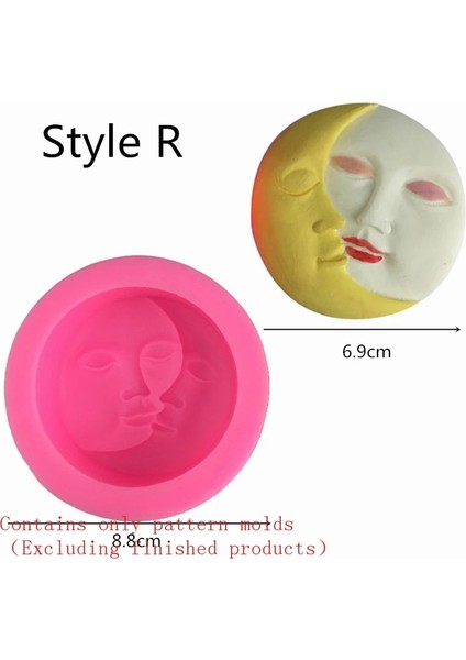 R-Moon ve Yüz Stili Yeni Yapışmaz Silikon Kalıp 3D Silikon Sabun Kalıp Dıy Kedi Balık El Sanatları Sanat Silikon Sabun Kalıp Craft Kalıp Dıy El Yapımı Sabun Kalıp (Yurt Dışından)