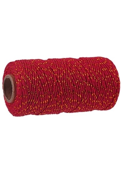 Altın Kırmızı Stil Dıy Bükülmüş Kordonlar Hediye Paketleme Aksesuarları Ambalaj Dekorasyon Düğün Parti Paketleme Çift Renkli Pamuklu Fırıncı Sicim Halat (Yurt Dışından)