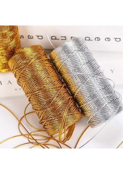 Rd Stili 100MROLL Altın Gümüş Kırmızı Kordonlar Metalik Sicim Kaymaz Dize Askı Ipliği Hediye Çanta Dikiş Aksesuarları (Yurt Dışından) fiyatları