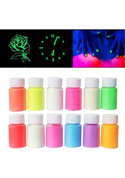 Yg Tarzı 12 Renk Aydınlık Alay Kiti Karanlıkta Glow Toz Pigment Renklendirici Boya Floresan Reçine (Yurt Dışından) modelleri