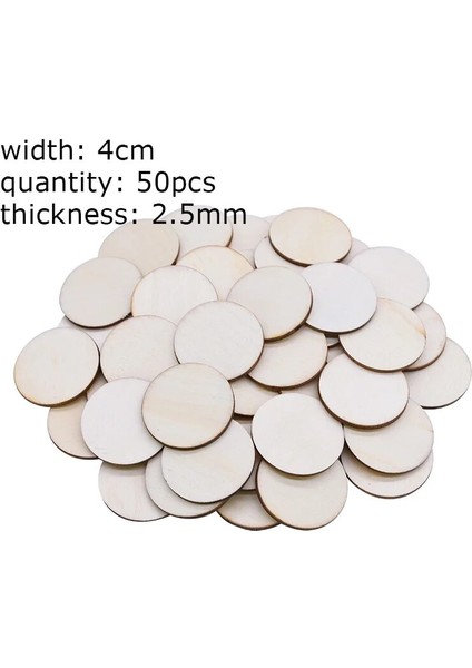 Stil B-50PCS 4cm Stili Adet Doğal Ağaç Kabuğu ile Yuvarlak Ahşap Dilimleri Bitmemiş Çam Daire Ahşap Süsler Düğün Parti Dıy Boyama Ahşap El Sanatları (Yurt Dışından)