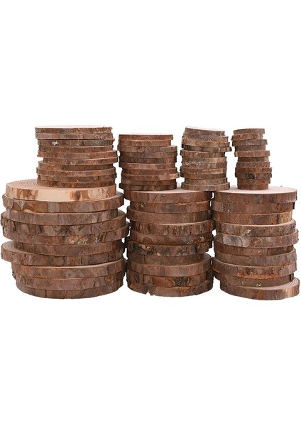 Stil B-50PCS 4cm Stili Adet Doğal Ağaç Kabuğu ile Yuvarlak Ahşap Dilimleri Bitmemiş Çam Daire Ahşap Süsler Düğün Parti Dıy Boyama Ahşap El Sanatları (Yurt Dışından) modelleri
