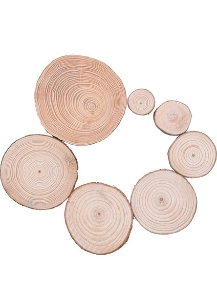 Stil B-50PCS 4cm Stili Adet Doğal Ağaç Kabuğu ile Yuvarlak Ahşap Dilimleri Bitmemiş Çam Daire Ahşap Süsler Düğün Parti Dıy Boyama Ahşap El Sanatları (Yurt Dışından) indirimleri