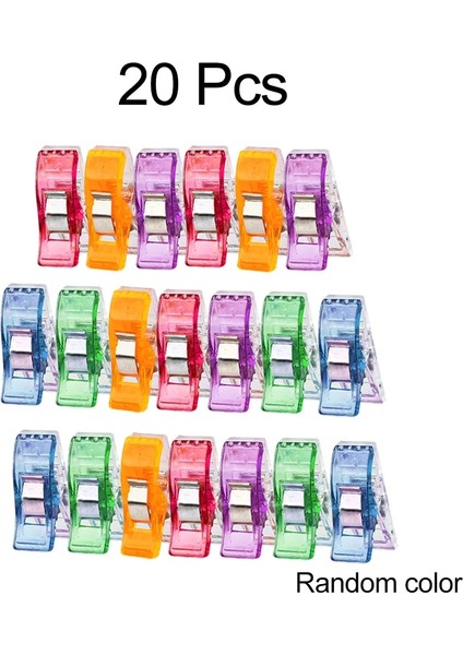 20 Karışık Renk Stili Pcs Dikiş Klipsleri Plastik Kelepçeler Kapitone Crafting Crocheting Örgü Güvenlik Klipsleri Çeşitli Renkler Bağlama Klipsleri Kağıt (Yurt Dışından)
