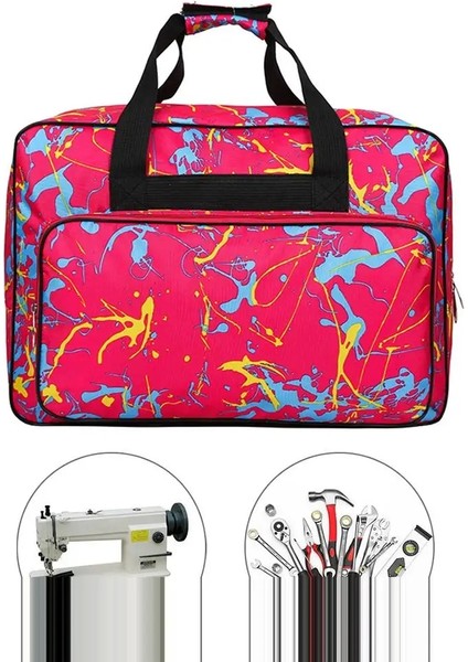 Koyu Haki Stili Çok Fonksiyonlu Unisex Dikiş Makinesi Çantası Büyük Kapasiteli Dikiş Araçları Seyahat Taşınabilir Saklama Torbaları El Çantaları Oya Çanta (Yurt Dışından) indirimleri