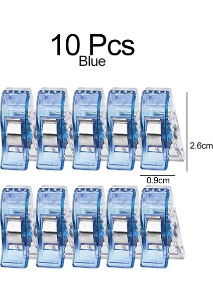 10 Adet Mavi Stil Pcs Dikiş Klipsleri Plastik Kelepçeler Kapitone Crafting Crocheting Örgü Güvenlik Klipsleri Çeşitli Renkler Bağlama Klipsleri Kağıt (Yurt Dışından)
