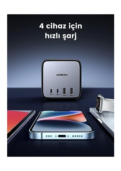 Diginest Cube 65W Güç Şeridi Gan USB C Şarj Cihazı 3 Yollu Soket ve Anahtar ile Uyumlu MacBook Air/pro, iPhone 14 Pro Max, 13, 12, iPad Pro, Galaxy S23 Ultra, S23+