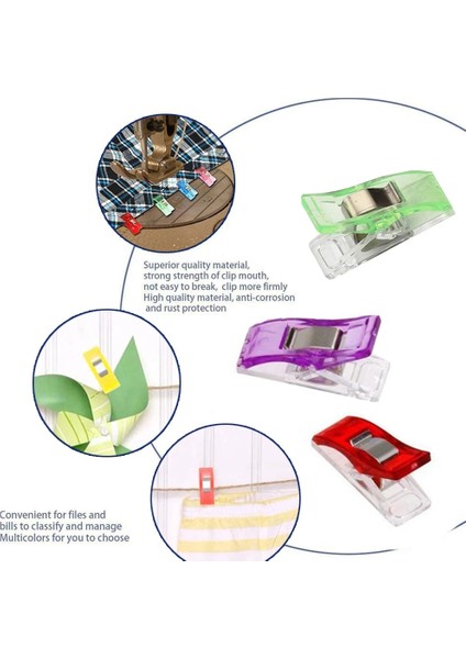 10 Adet Klips Stili Pcs Dikiş Klipsleri Plastik Kelepçeler Kapitone Crafting Crocheting Örgü Güvenlik Klipsleri Çeşitli Renkler Bağlama Klipsleri Kağıt (Yurt Dışından)