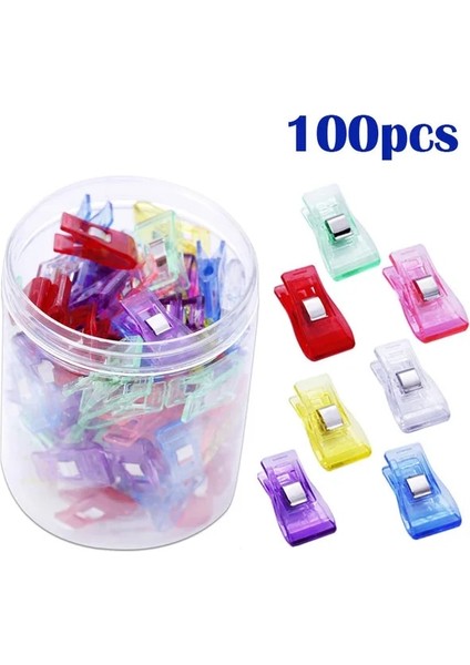 100 Adet Bir Stil Pcsbox Dıy Patchwork Renkli Plastik Giyim Klipleri Kumaş Kapitone Craft Için Tutucu Dikiş Örgü Konfeksiyon Klipleri (Yurt Dışından)