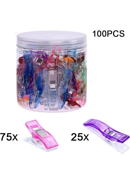 100 Adet B Tarzı Pcsbox Dıy Patchwork Renkli Plastik Giyim Klipleri Kumaş Kapitone Craft Için Tutucu Dikiş Örgü Konfeksiyon Klipleri (Yurt Dışından)