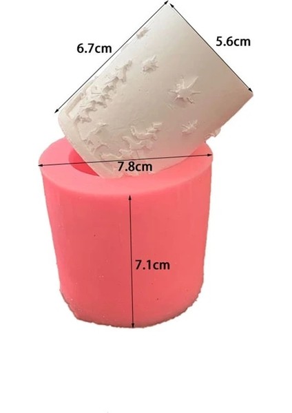 Kalıp-B-Rastgele Renk Stili Noel Silikon Kalıp Rölyef Silindirik Şekil Mum Kalıbı El Yapımı Mumlar Için Silikon Kalıplar El Sanatları Için 3D Silikon Kalıplar (Yurt Dışından)