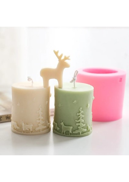 Kalıp-B-Rastgele Renk Stili Noel Silikon Kalıp Rölyef Silindirik Şekil Mum Kalıbı El Yapımı Mumlar Için Silikon Kalıplar El Sanatları Için 3D Silikon Kalıplar (Yurt Dışından) fiyatları