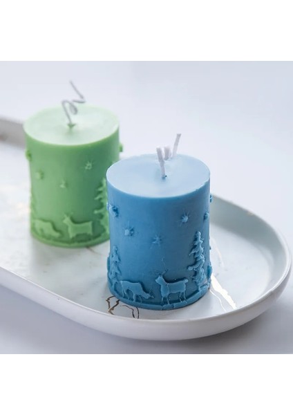 Kalıp-B-Rastgele Renk Stili Noel Silikon Kalıp Rölyef Silindirik Şekil Mum Kalıbı El Yapımı Mumlar Için Silikon Kalıplar El Sanatları Için 3D Silikon Kalıplar (Yurt Dışından) fırsatları