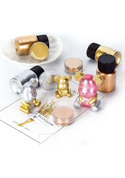 B Tarzı Metal Pırıltılı Metalik Pigment Sedefli Inci Tozu Epoksi Boya Uv Reçine Renklendirici Glitter Takı Yapımı (Yurt Dışından)