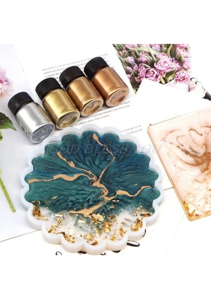B Tarzı Metal Pırıltılı Metalik Pigment Sedefli Inci Tozu Epoksi Boya Uv Reçine Renklendirici Glitter Takı Yapımı (Yurt Dışından)