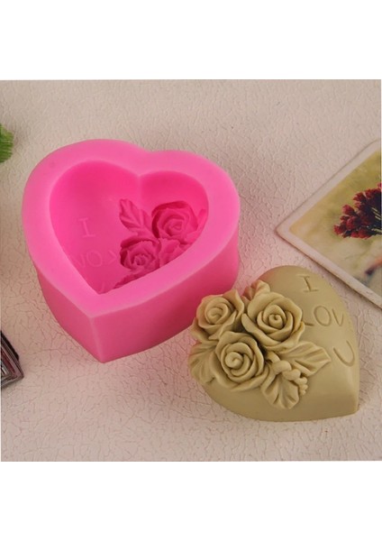 Pembe Tarzı Kalp Şekli Çiçek Sabunu Kalıbı Aşk U Silikon Sabun Yapma Kalıbı Romantik Aromalı Sabun Kalıbı Lover Hediyeler Için Kek Dekorasyon Araçları (Yurt Dışından)