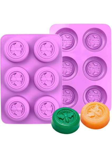 Açık Gri Tarzı Dıy Silikon 6 Kavite Arı Sabun Kalıbı Çok Işlevli Arı Şekli Fondan Kek Kalıbı Pişirme Aracı Dıy Mini Arı Mum Kalıbı (Yurt Dışından)