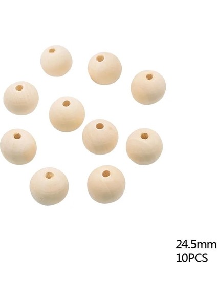 B05-24.5MM-10PCS Tarzı M Doğal Ahşap Yüzükler Bebek Diş Çıkarma Yüzükler Bebek Diş Kaşıyıcı Çocuk Oyuncak Ahşap Boncuklar Dıy Craft Hediye Için Ev Dekorasyon (Yurt Dışından)