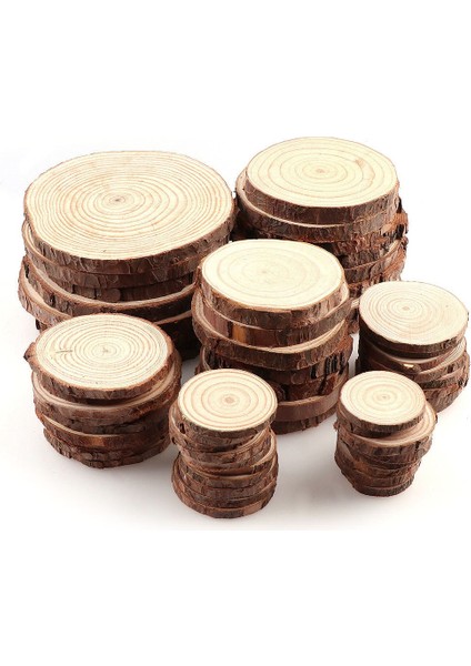 2 ADET10-12CM Tarzı Kalın 1 Paket Doğal Çam Yuvarlak Bitmemiş Ahşap Dilimleri Ağaç Kabuğu ile Daireler Günlük Diskler Dıy El Sanatları Düğün Parti Boyama (Yurt Dışından)