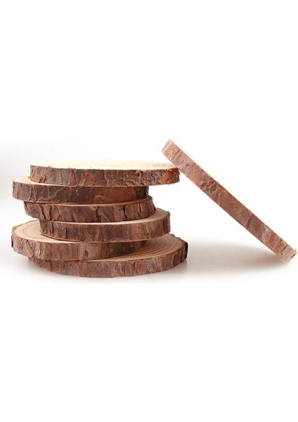 2 ADET10-12CM Tarzı Kalın 1 Paket Doğal Çam Yuvarlak Bitmemiş Ahşap Dilimleri Ağaç Kabuğu ile Daireler Günlük Diskler Dıy El Sanatları Düğün Parti Boyama (Yurt Dışından)