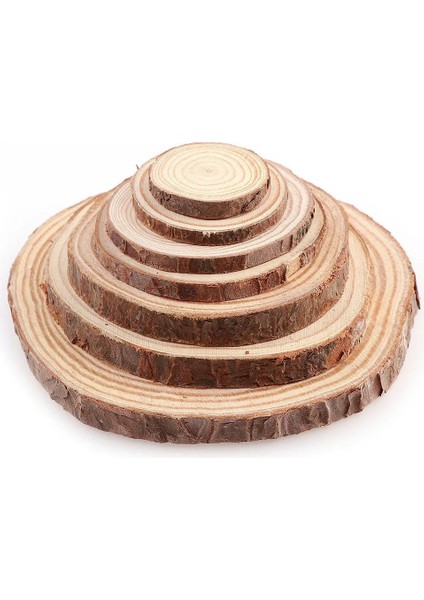 2 ADET10-12CM Tarzı Kalın 1 Paket Doğal Çam Yuvarlak Bitmemiş Ahşap Dilimleri Ağaç Kabuğu ile Daireler Günlük Diskler Dıy El Sanatları Düğün Parti Boyama (Yurt Dışından)