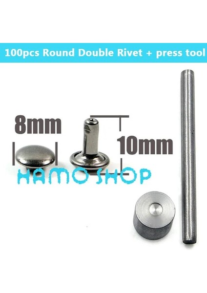8 mm x 10 mm Stili Karışık Renk Aracı ile Yuvarlak Çift Kapaklı Perçin Saplama Çarpışma Çivi Metal Başak Kaya Deri Zanaat Ayakkabı Çanta Kemer Konfeksiyon Bilezik Dıy (Yurt Dışından)