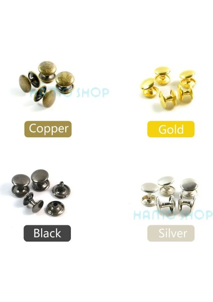 8 mm x 10 mm Stili Karışık Renk Aracı ile Yuvarlak Çift Kapaklı Perçin Saplama Çarpışma Çivi Metal Başak Kaya Deri Zanaat Ayakkabı Çanta Kemer Konfeksiyon Bilezik Dıy (Yurt Dışından)