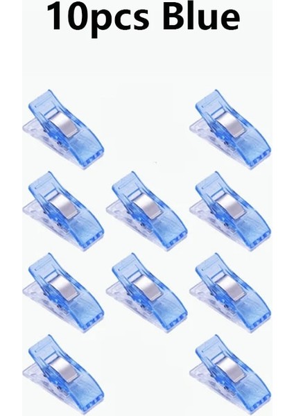 10 Adet-Mavi Tarzı Dailylike Olorful Dikiş Klipleri Dıy Ev Plastik Giysi Klipleri Fotoğraf Kağıdı ve Dikiş Patchwork Aracı (Yurt Dışından)