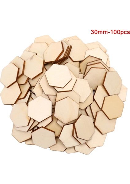 30 mm Tarzı Lot Yeni Altıgen Şekil Ahşap Dıy Lazer Kesim Süsleme Craft Dekor Süsler Düğün (Yurt Dışından)
