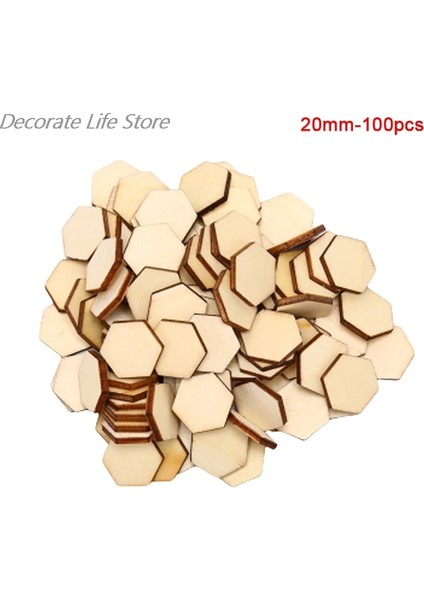 30 mm Tarzı Lot Yeni Altıgen Şekil Ahşap Dıy Lazer Kesim Süsleme Craft Dekor Süsler Düğün (Yurt Dışından)