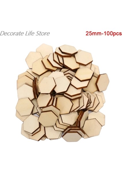 30 mm Tarzı Lot Yeni Altıgen Şekil Ahşap Dıy Lazer Kesim Süsleme Craft Dekor Süsler Düğün (Yurt Dışından)