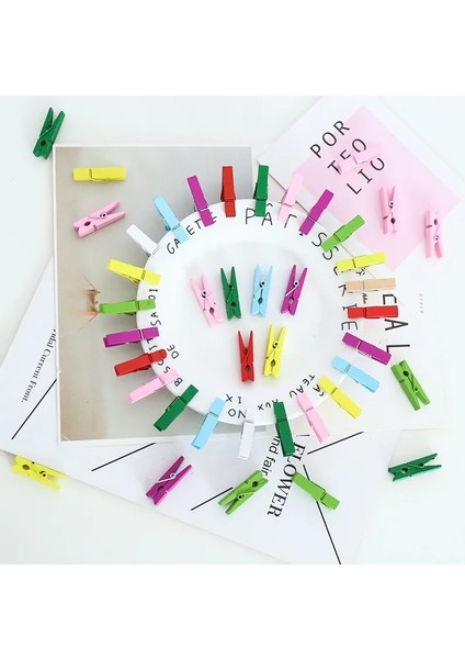 3CM-MIX-100PCS Tarzı 2.5cm Bahar Ahşap Klip Renk Doğal Renkli Yüksek Li Giyim Klibi Dıy El Yapımı Tatil Ev Partisi Dekorasyon Yeni (Yurt Dışından) modelleri