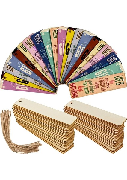 LC146B02 Stili Adet Ahşap Imi Halatlı Boş Diy El Yapımı El Sanatları Ahşap Işareti Ev Dekorasyon Malzemeleri Için Bitmemiş Etiket (Yurt Dışından)