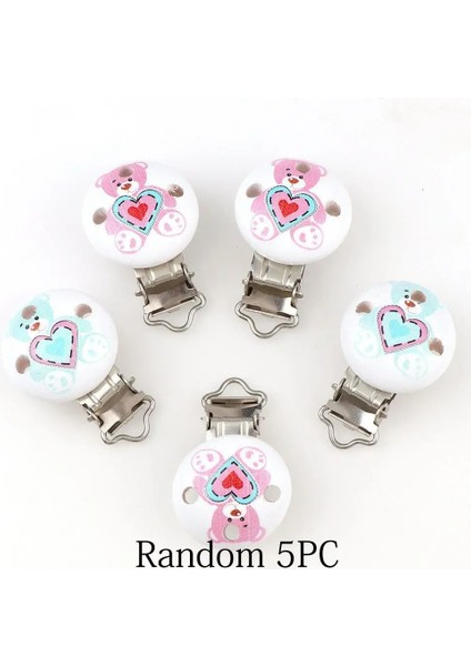 No.1 Tarzı CHEAPE5PC Karton Araba Ayı Ahşap Bebek Emzik Klipsleri Karışık Desen Sahipleri Sevimli Bebek Yatıştırıcı Klipsler Sahipleri Komik Aksesuarlar (Yurt Dışından)
