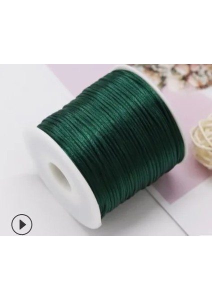257 Dk Yeşil Stil 1mm Halat Saten Rattail Polyester Naylon Kordonlar Dize Çin Düğüm Kordon Dıy Bilezik Takı Yapımı Malzemeleri 50 Metre Rulo (Yurt Dışından)