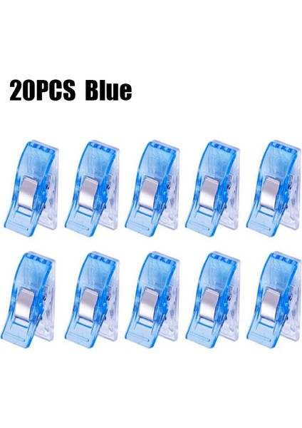 20 Adet Mavi Stil Dikiş Klipsleri Plastik Klipsler Kapitone Crafting Crocheting Örgü Güvenlik Klipsleri Çeşitli Renkler Bağlama Klipsli Kağıt (Yurt Dışından)