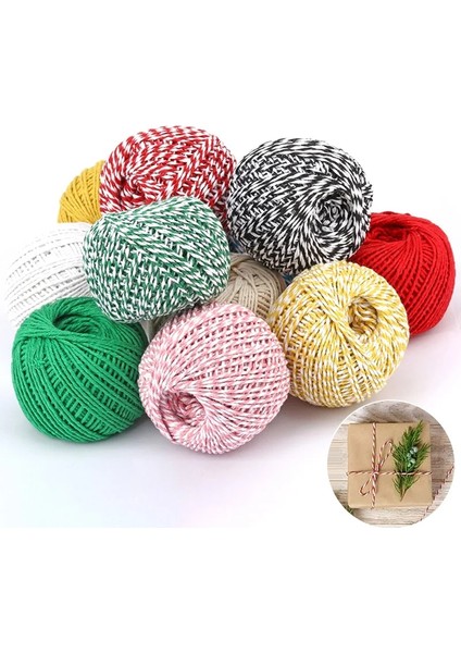 B Tarzı Dıy El Yapımı Pamuk Ipliği 1 Rulo 75 Metre Yüksek Li Halat Kırmızı Beyaz Kart Asılı Halat Hediyeler Ambalaj Sicim Dize Kordon (Yurt Dışından) modelleri